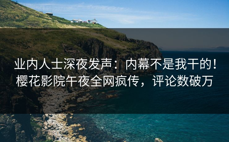 业内人士深夜发声：内幕不是我干的！樱花影院午夜全网疯传，评论数破万