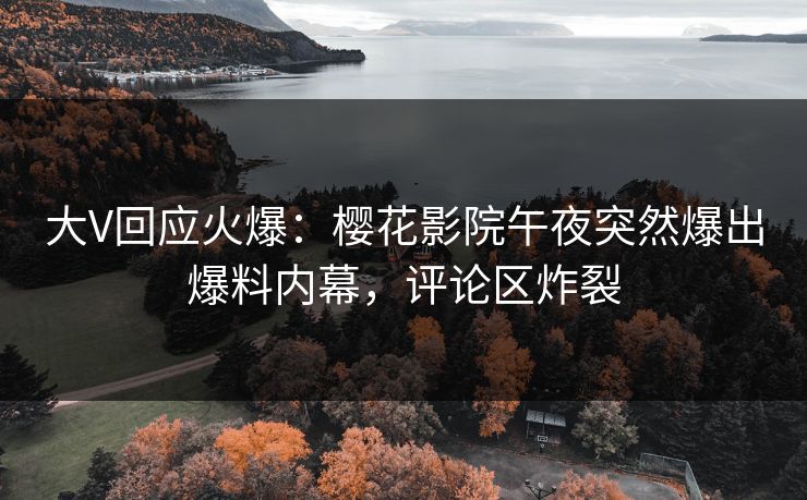 大V回应火爆：樱花影院午夜突然爆出爆料内幕，评论区炸裂