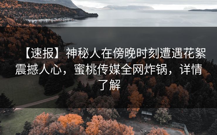 【速报】神秘人在傍晚时刻遭遇花絮震撼人心，蜜桃传媒全网炸锅，详情了解